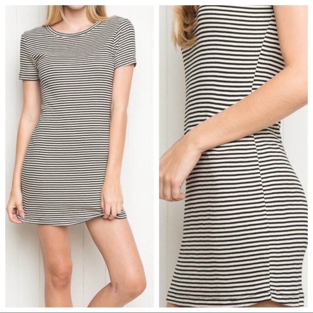Brandy Melville Striped Janelle Rib Bodycon Dress One Size